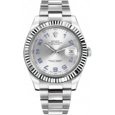 Rolex Datejust II 41 White Gold Fluted Bezel Men's Watch 116334-SLVAO Rolex Datejust II 41 White Gold Fluted Bezel Men's Watch 116334-SLVAO